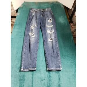 Judy Blue Jeans Size 3 Womens Blue Stretch Pants Denim Ladies Mid Rise Boyfriend